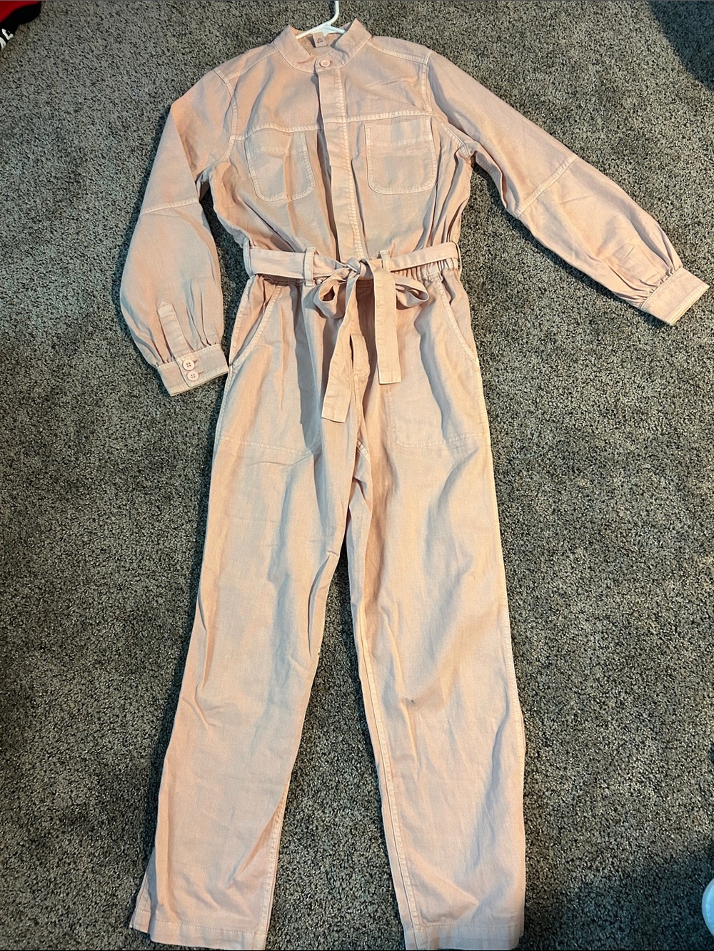 Old Navy Blush Tie-Waist Utility Jumpsuit